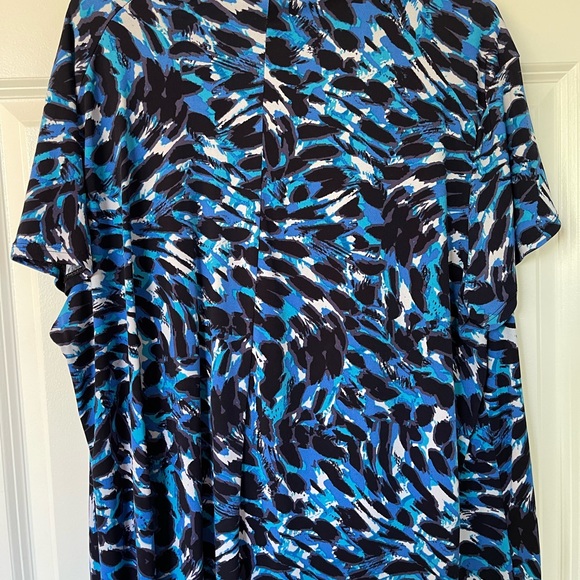 Blue and black 2-in-1 leopard print blouse - Picture 4 of 4